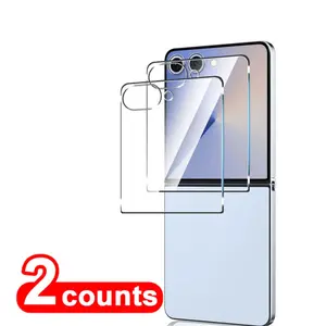 Two-Pack HD Tempered Glass Screen Protector for Samsung Galaxy Z Flip7/6/5, Durable Protective Film for Outer Display Protection