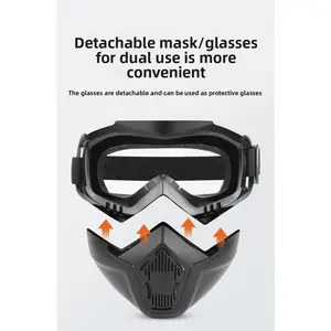 Harley mask integrated goggles mask dustproof windproof sand tactical glasses electric welding anti-glare anti-splash mask