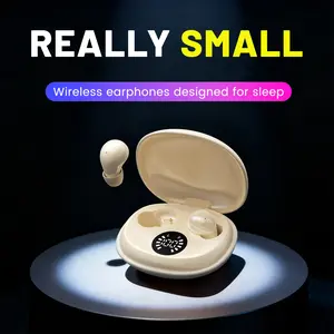 Mini wireless Bluetooth earbuds with LED display, in-ear sleep earbuds, side-sleep earbuds, soft silicone eartips, compact charging case, Bluetooth 6.0 chip, high-quality sound quality suitable for sports, fitness, office,    headphone 24-hour hd audio