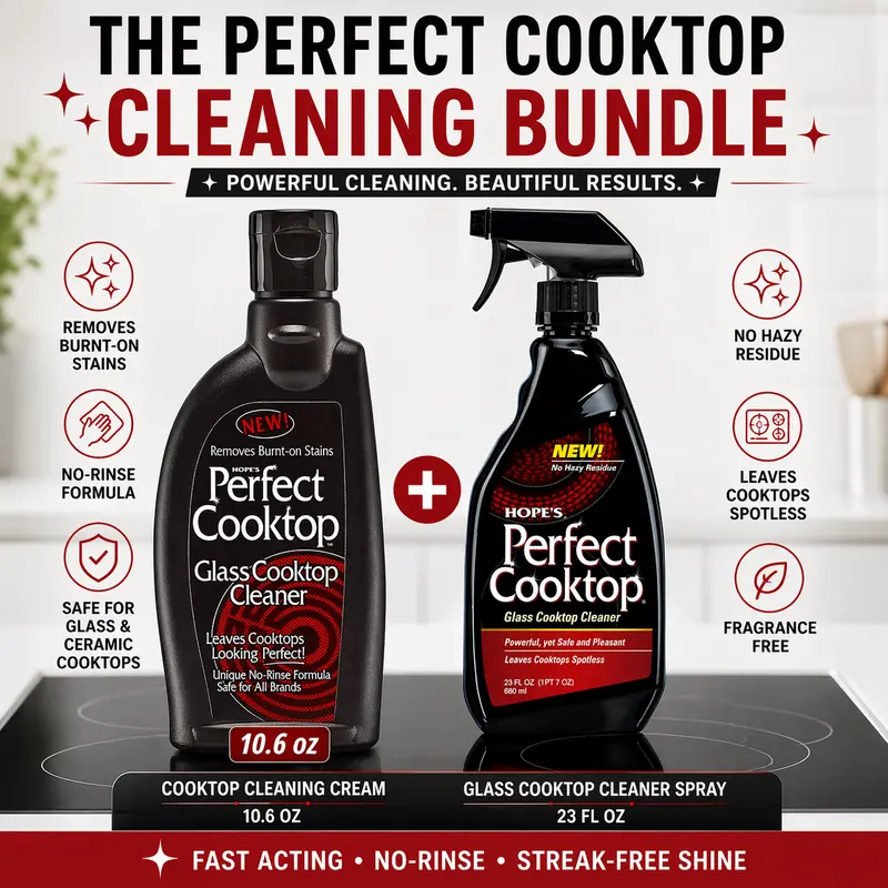 HOPE'S Perfect Cream Household Kitchen Cleaner Pack - Multifunctional Powerful All Purpose Kitchen Cleaner, Glass/Ceramic Safe, Streakfree Shine, Surface-Gentle, Easy-to-Use Cookware Stain Remover