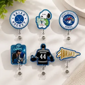 Off Campus Badge Reel, Retractable ID Holder, Nurse Badge Reel, Coworker Gift, Hockey Romance Gifts