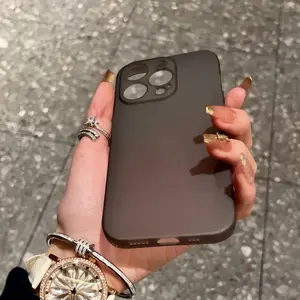 Ultra-thin transparent frosted soft case for iPhone 16 Pro Pro Max 15Pro 14Plus 13Pro Max 12 11 PLUS PROMAX anti-fall protective case, lens protection mobile phone case, birthday gift for men and women couples