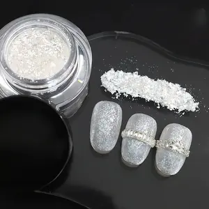 Ultra-Thin Ultra-Transparent Diamond Snow Melt Powder, French Manicure Powder, DIY Nail Art, Wedding Nail Decor, Glue Adjustment