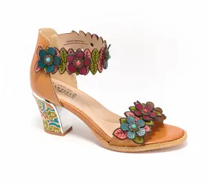 L'Artiste by Spring Step Leather Heeled Sandals - DoubleLove
