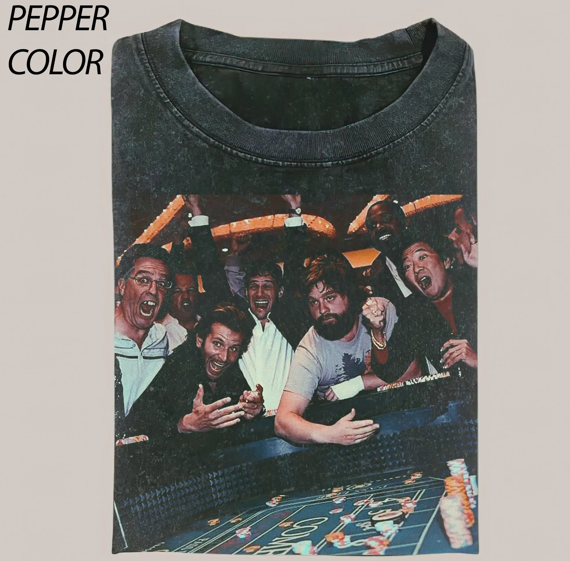 Vintage The Hangover Playing Poker Crewneck T-shirt, Funny The Hangover Movie Tee Gift For Boyfriend Menswear Top Streetwear