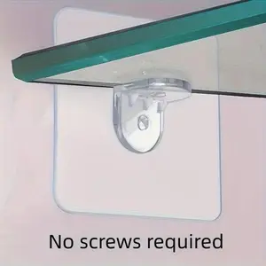 10pcs Clear Self Adhesive Shelf Bracket, Strong Adhesive Wardrobe Partition Bracket, Transparent Shelf Support Tool Organiser