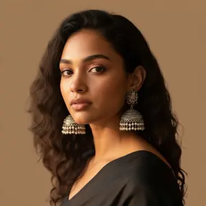 Multicolor Oxidized Jhumka Earrings Traditional Indian Pearl Drop Statement Jewelry