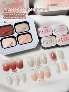 4-Grid Concealer Patting Gel - Multi-Shade Coverage With Buildable Formula, Perfect For All Skin Tones & Quick Makeup Touch-Ups, Lightweight & Blendable