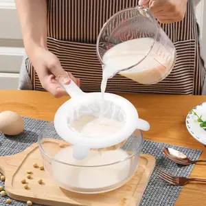 1pc Kitchen Ultra-Fine Nylon Mesh Strainer I Plastic Sieve Filter Spoon For Soy Milk Coffee Milk Yogurt Juice kefir coladores de cocina (200 Mesh)
