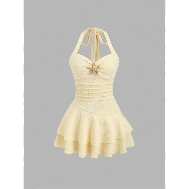 chinese dress ladies TIE NECK TRIANGLE CUP BODYCON MINI DRESS – Tenshoppe-store