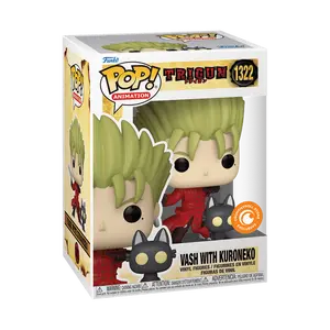 Funko Pop! Trigun - Vash with Kuroneko #1322 Exclusive (Sticker may vary) Collectible Pop Vinyl Figure