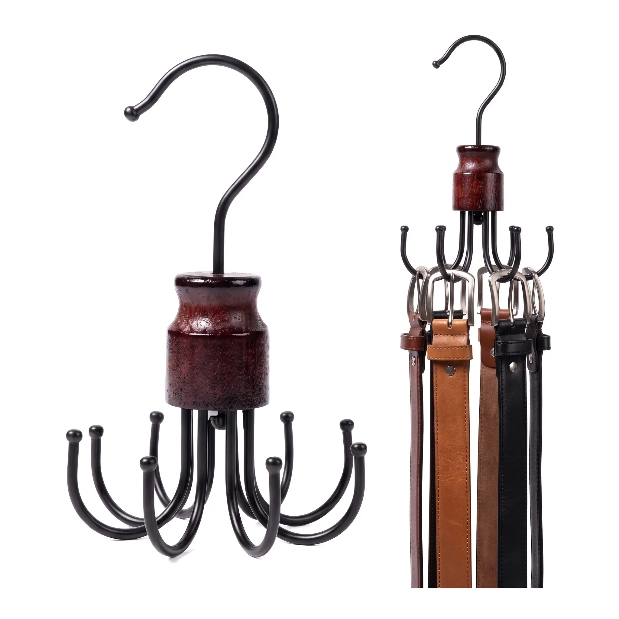 FYY 8-Claw Rotating Bag Hanger - Multifunctional Home Organizer Hook, 360° Swivel, Strong Load Grip, Multi-Item Hang for Coats, Hats, Scarves, Carry Purse Hook, Ideal for Home, Office (1 Pack)