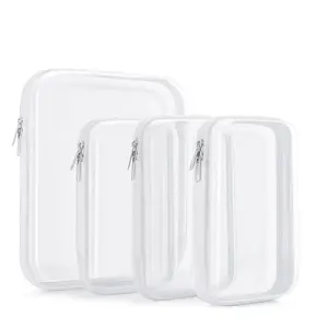 Clear Organizer Storage Box Clear Hard Zipper Case PVC Plastic CLear Storage Containers for Tools & Small Objects Girl Stuff Portable Travel Organizer Set Makeup Organizer Jewelry Box Toy Storage Bins High Transparency TikTokShopMother's Day M+3S