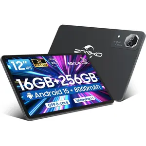 Tablet 12 inch Large Screen, Android 15 Tablet 16GB RAM 256GB ROM, 2K 2000x1200 Incell Widevine L1 Display, Gaming Tablets with Helio G99 Octa-core, 8000mAh 18W Fast Charge Tablets, AI Support, GPS