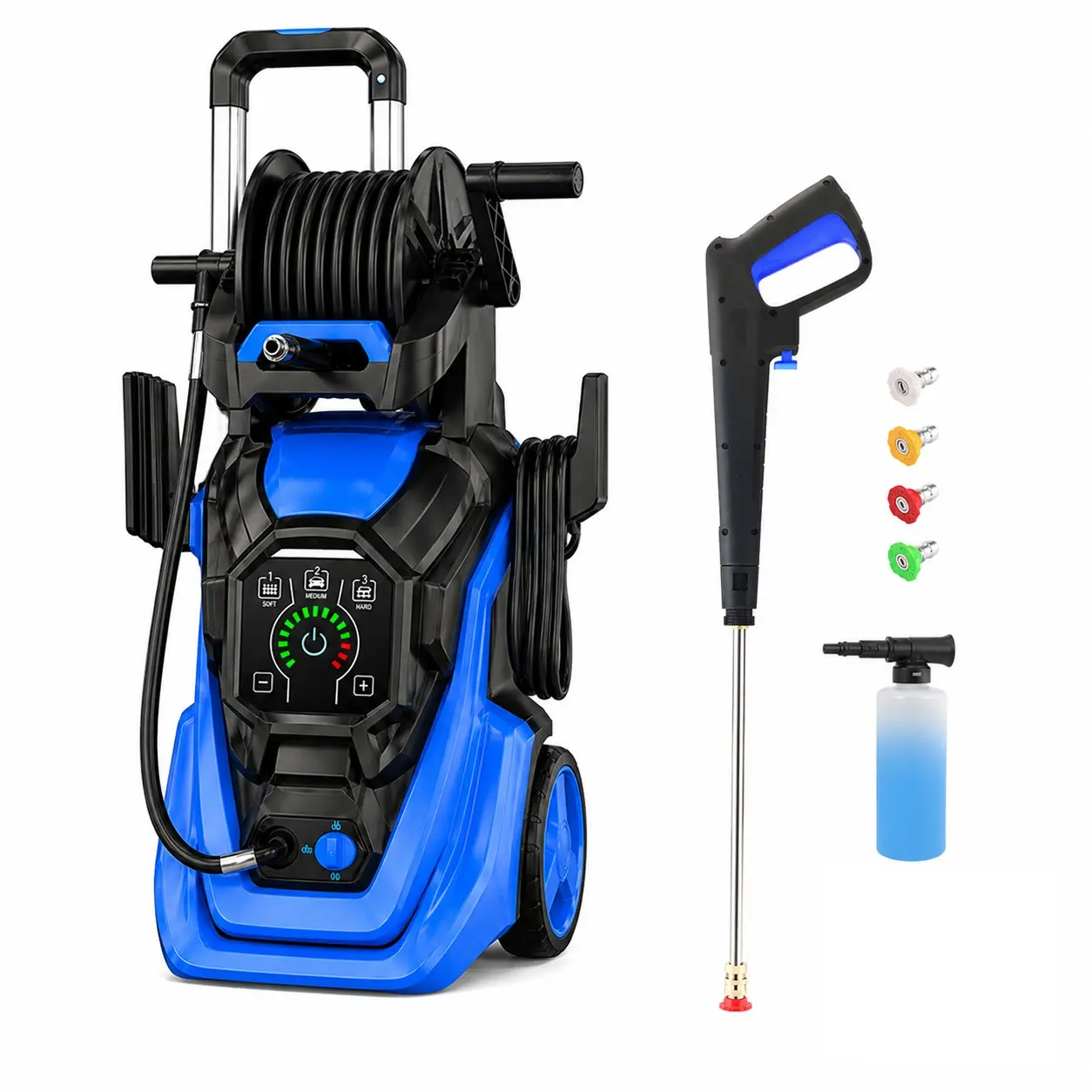 Electric Pressure Washer 5560PSI MAX 3.0GPM, 15 Level Adjustable Touch Screen, Efficient Cleaning Performance, with 4 Quick Connect Nozzles, 500ML Soap Bottle, Stainless Steel Lance, Total Stop System for Car Wash, Home, Patio, Driveway Cleaning