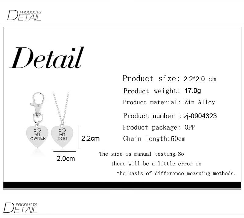 I love My Owner love My Dog Pet Dog Bone Necklace Collar pet shirt pet apparel