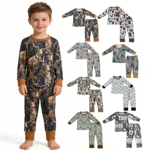 Kids Clothing Deer Hunting Toddler Boy Winter Pajamas Set Cute Clothes Set Sleep Wear