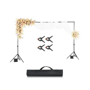 VEVOR Backdrop Stand, 6.5x 10 ft Adjustable Photo Backdrop Stand Kit, Portable Background Backdrop Stand with 5 Crossbars, Heavy Duty Projector Screen Stand, for Wedding, Photo Video Studio Party