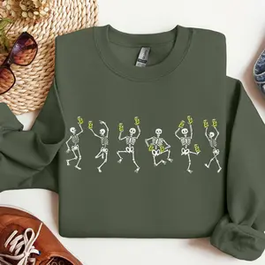 Pickle Skeleton Dance Canning Season Homemade Cucumber Lover Graphic Sweatshirt, Funny Pickle Skeleton Jar Pullover Hoodie For Men & Women
