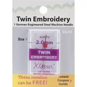 Klasse Size 2.0 Twin Embroidery Sewing Machine Needles