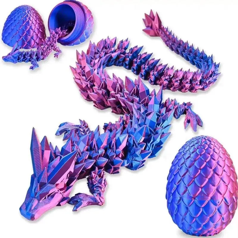 1pc Dragon Egg + 1pc Dragon Sculpture Statue Combo Set, Collectible Figurines, Figurines For Collectors, Decorative Sculptures, Decorative Ornaments, 3D Printed Desktop Art Ornament, Home Decor, Tabletop Decoration, Easter Decoration