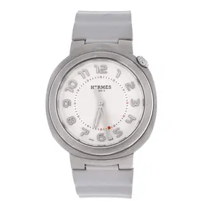 Pre-owned Hermes Cut Automatic Watch Stainless Steel and Rubber 36 by Rebag