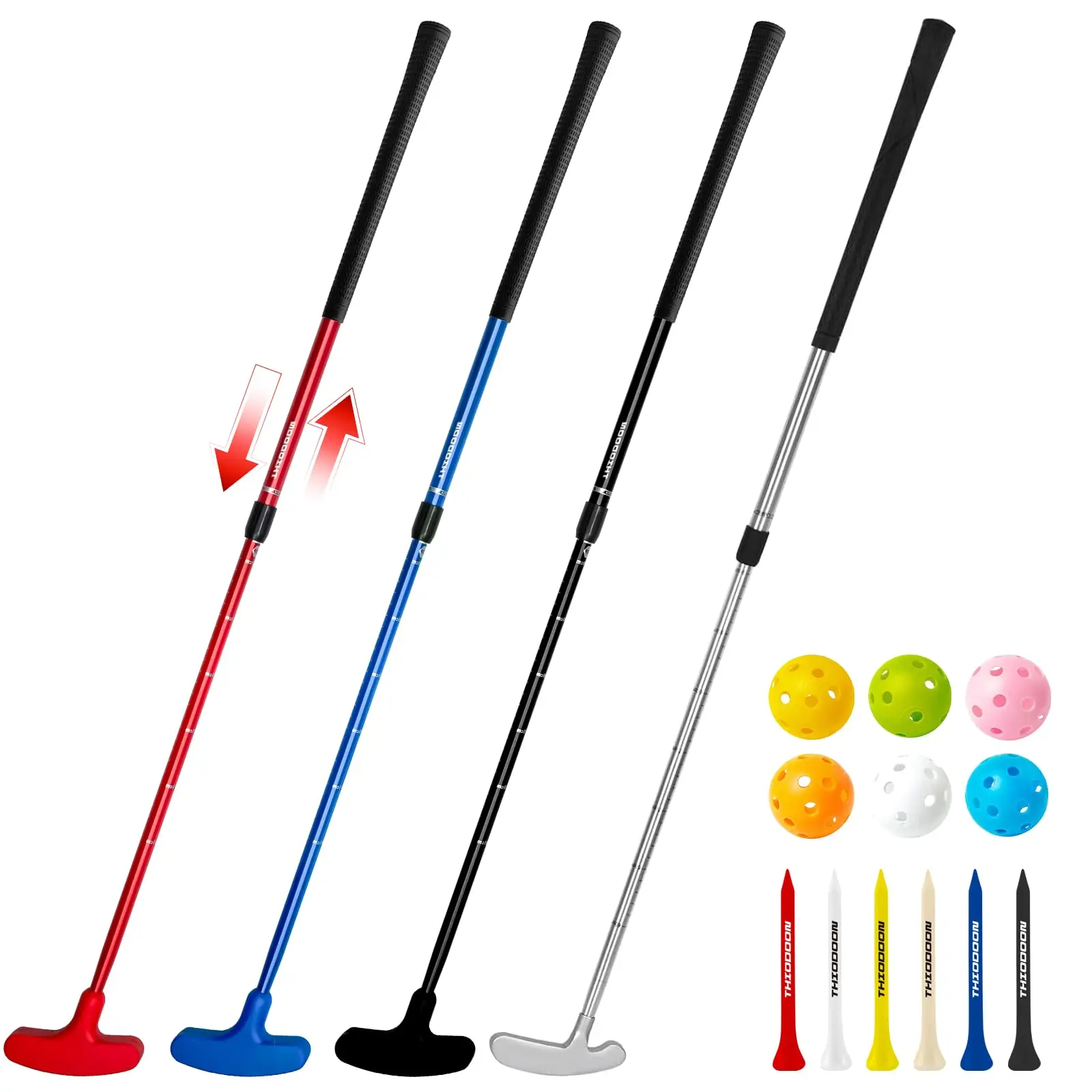 Family Putt Set: 4-Pack Adjustable Golf Clubs (Left & Right Hand)