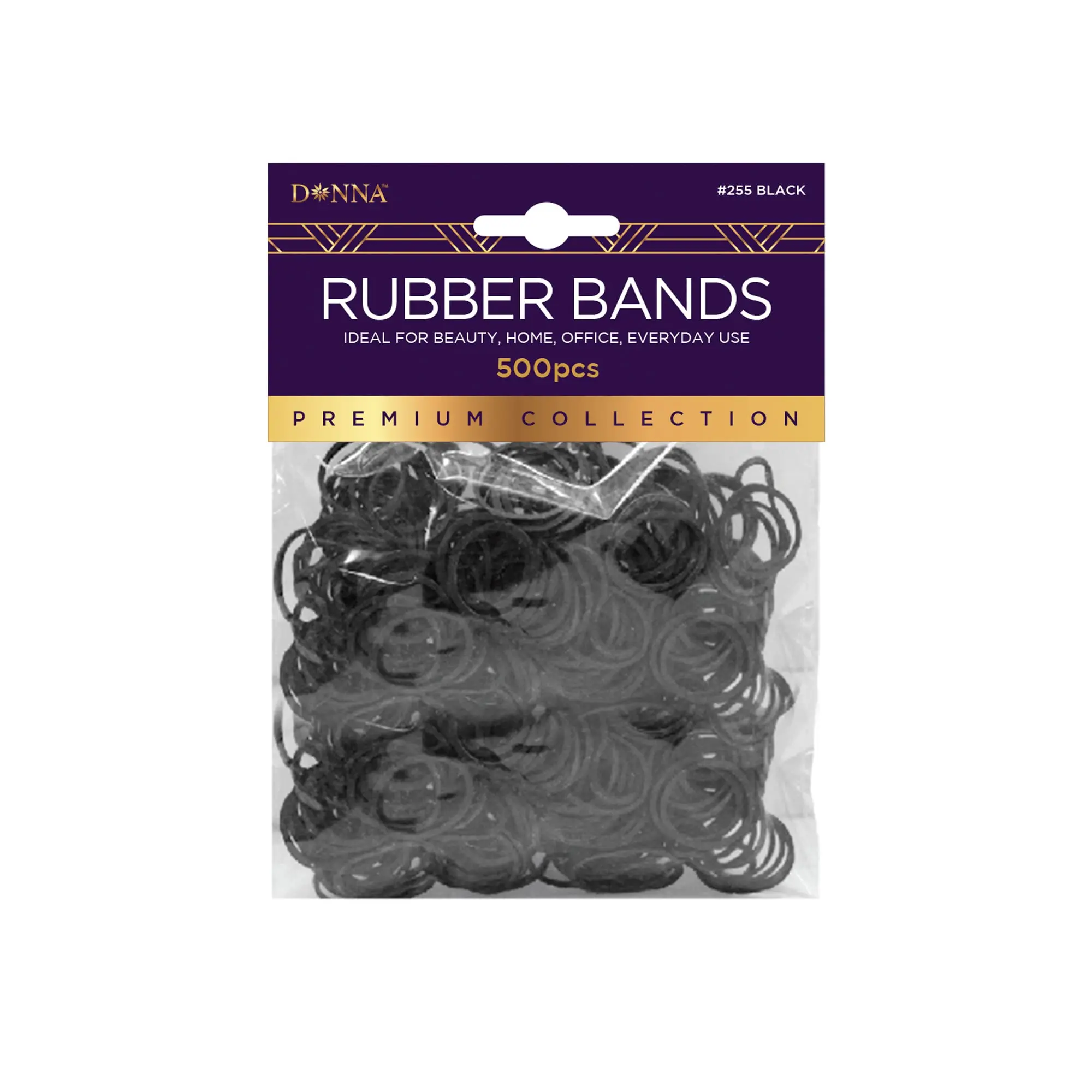 Donna 500Pcs Black Elastic Hair Bands for Women and Kids Rubber Hair Ties