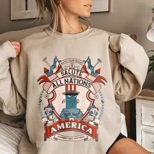 Muppets 4th July Shirt, Salute All Nations America Shirt, Muppets Lovers Shirt, Vintage Childhood Shirt, Gift For Fans