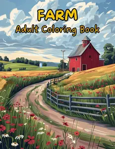 Farm Coloring Book For Adults. 55 Unique Designs. Relaxing & Stress Relief.: Featuring Charming Farm Animals, Quaint Farmhouses