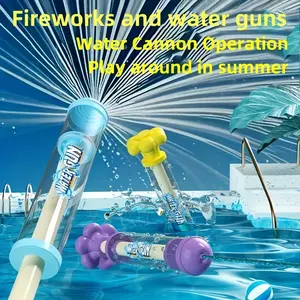 Fireworks Water Gun Kids Toy, Large Capacity Pull Ring Sprayer, Portable Multi-Function Water Gun for Boys, Durable Outdoor Play Gear
