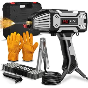 GNI Welding Machine Handheld, Portable Welder Machine 110V 250A with Toolbox, 20PCS Rods Stick Welder for 1/16"-1/8" Rod, IGBT Inverter LCD Digital Display Hand Held Welder with Arc Force Anti-stick