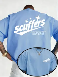 Men's Round Neck T-Shirt, Scuffers Print, Casual Daily Wear, New Trendy Style, Must-Have Summer Clothing, Short Sleeve