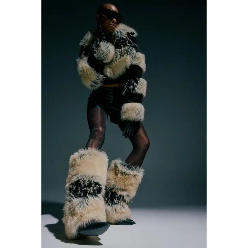 AZALEA WANG EKKO MULTI FUR STILETTO BOOT
