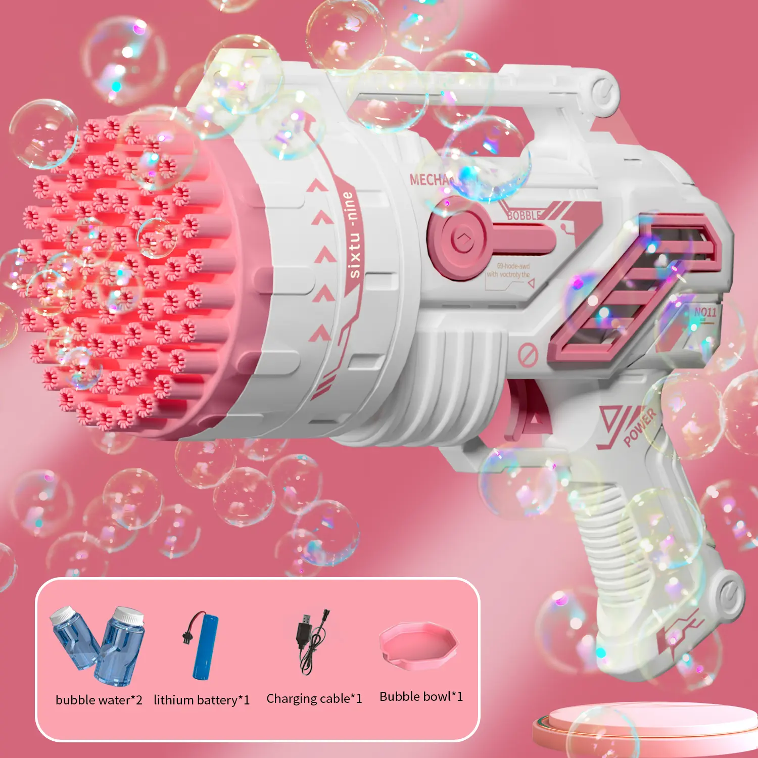 Bubble Machine, 69 Hole Bubble Machine Toys/Bubble Solution, Outdoor Toy Bubble Machine For Adults And Children, Summer Outdoor Toys For Birthdays, Wedding Party Gifts