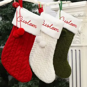 Custom Cable Knit Christmas Stockings