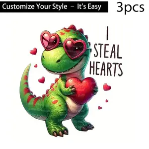 3pcs Heat Transfer Stickers, High-Definition Tear-Resistant DIY Iron-On Patches, Durable Plastic for T-Shirts, Pillows, Backpacks, Pants, Sofa Covers - Waterproof, Fade-Resistant, Multi-Color