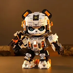 525pcs Mecha Panda Building Blocks, Astronaut Series, Assembly Toy Collection Display, Home Living Room Decor, Christmas Gift
