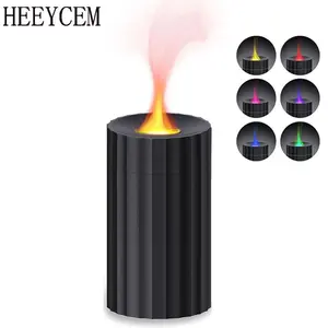 HEEYCEM Car Diffuser, USB Powered Flame Design Essential Oil Aroma Diffuser, 100ml Air Humidifier for Home Car, Aroma Diffuser with 7 Color Lights