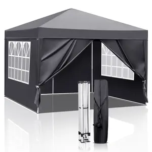 10x10ft Outdoor Pop Up Canopy, Portable Instant Canopy Tent with 4 Sidewalls for Outdoor Events Party Wedding Birthday Graduation