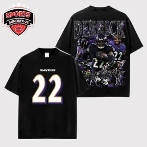 [X-26] Derrick Henry 'King Henry' For Ravens Flock High-Quality 100% Cotton T-Shirt (Made In US), Ravens Nation Football Shirt, Game Day Outfits, Gift For Football Fans, Football Graphic Tee