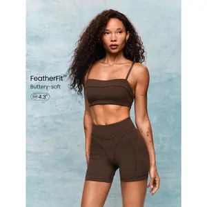 GLOWMODE 4.3" FeatherFit™ Level Up Buttery-Soft Stretchy Sweat-Wicking Active Biker Shorts Low Impact Yoga Pilates Barre Studio Daily Casual Wear