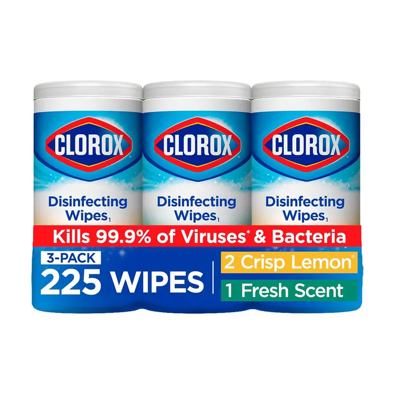 Clorox Disinfecting Wipes Value Pack, Household Essentials, 75 Count, Pack of 3 (Package May Vary)