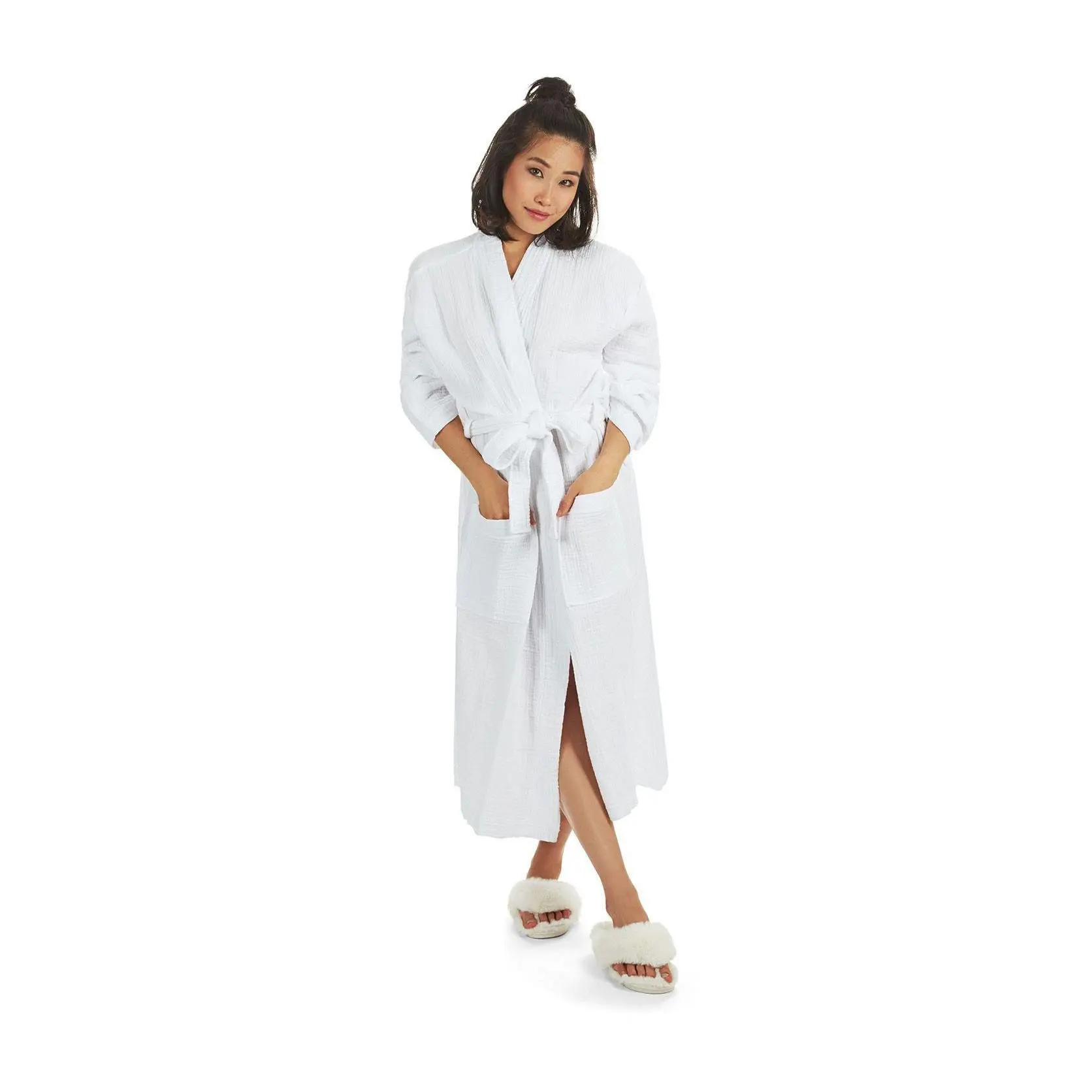 Memoi 100% Cotton Woven Gauze Kimono Robe Memoi 100% Cotton Woven Gauze Kimono Robe