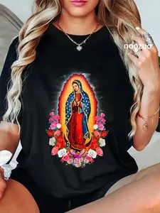 100% Cotton Our Lady of Guadalupe Virgin Mary T-Shirt