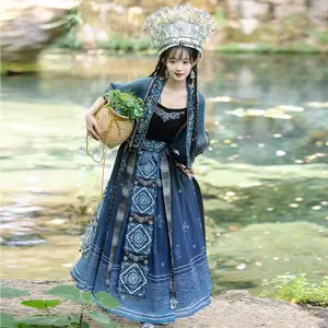 aethno batik skirt, outerwear, Miao costume