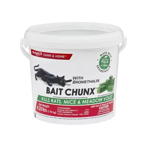 Rodent Bait Blocks with Bromethalin for Rat and Mouse Control, Indoor and Outdoor Agricultural Use, 4.25 lb