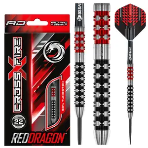 Red Dragon Crossfire Steel Tip Darts - Precision Targeting Darts for Sports & Outdoor Leisure Play