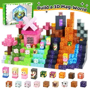 108pcs Magnetic, Mine Construction Kit + Castle Magnet Toy, Stem Sensory Outdoor Play for Kids Aged 3+, Stem Creative Magnetic Blocks