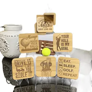 Set of 6 Golf Coasters with Humorous Designs, Perfect for Tableware